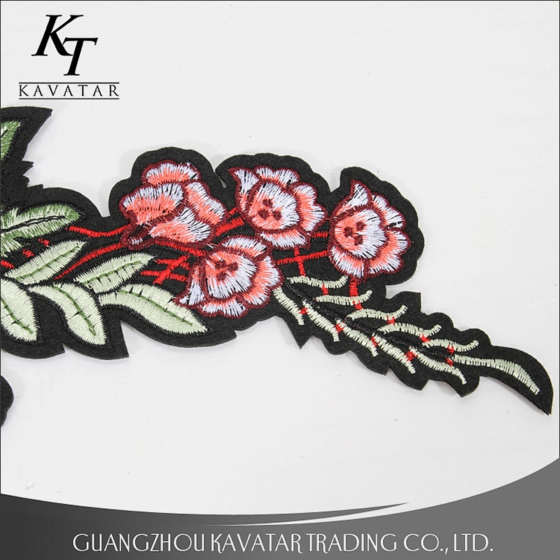 Designed Elegant Sew On Floral Rose Embroidered Patches for Clothes Decoration