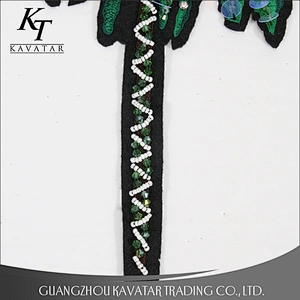 Craft Coconut Tree Beading Rhinestone Motif Sew on Patches Applique Sewing Supplies for Clothes