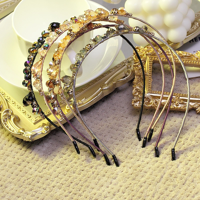 Headbands for women 2020 Korean baroque diamond flower hair band web celebrity street beat hair band