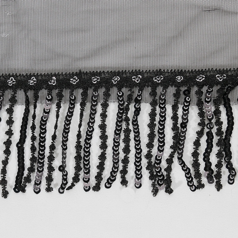 Custom Decorative Floral Sequin Embroidery Beaded Fringe Lace Border