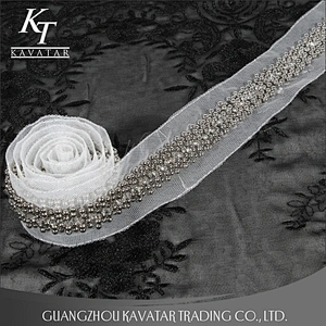 Wholesale New Design Tulle Fancy Handmade Bead Wedding Dress Trim