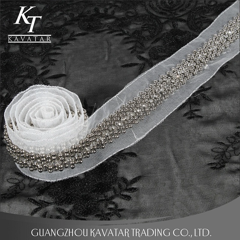 Wholesale New Design Tulle Fancy Handmade Bead Wedding Dress Trim