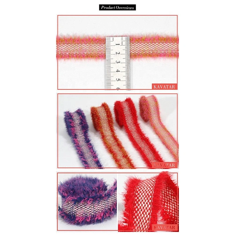 Kavatar Colorful Muticolorl Custom Weaving Ribbon Trim For Garment