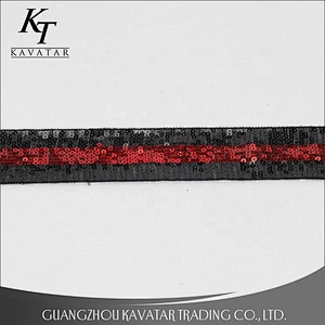 Kavatar Custom Exquisite High Quality Sequin Trim Decoration Ribbon With Sequin