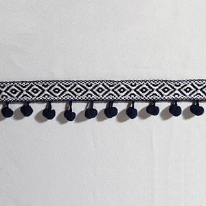 Garment accessories ball fringe trim for decoration,wholesale india pom pom trim
