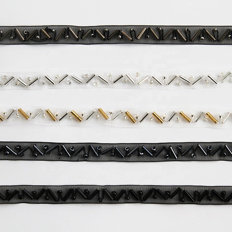 Wholesale factory supply decoration bead handmade trim lace garment accessories for cloth