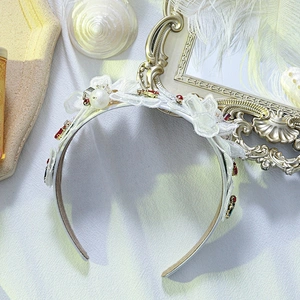 Euramerican Korean version of pure hand inlaid pearl gold butterfly gold embroidery hair hoop, hair accessories