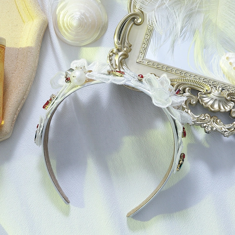 Euramerican Korean version of pure hand inlaid pearl gold butterfly gold embroidery hair hoop, hair accessories