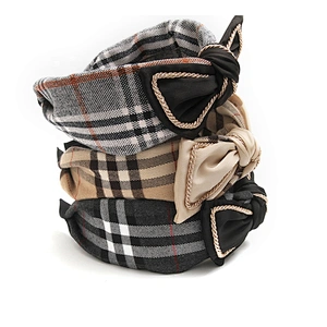 European and American simplified Korean geometric plaid wide edge hairband clothing accessories hair band hair accessories