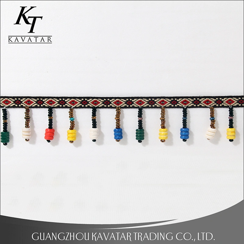 European style beaded fringe trim for curtain