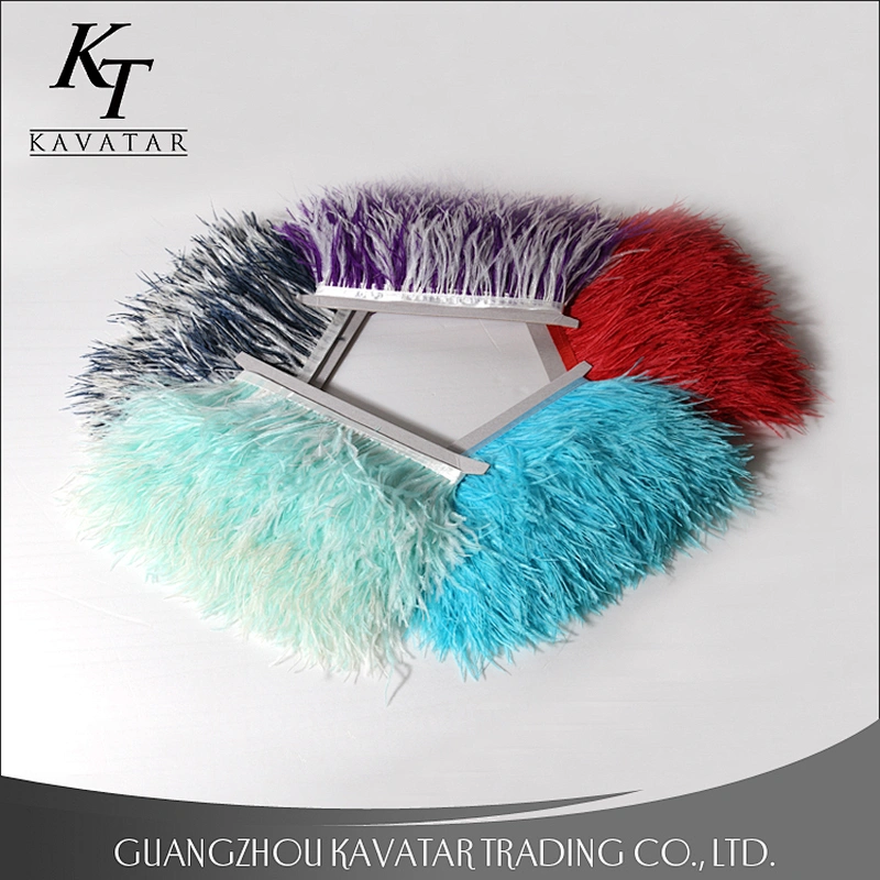 Kavatar Wholesale Custom Red Feather Fringe Trim For Dance Costumes Dresses
