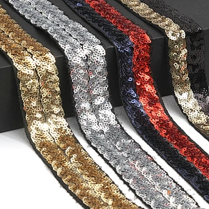 Wholesale New Arrival Double-Deck Lace Trim Hand Embroidery Sequin Tape For Dress