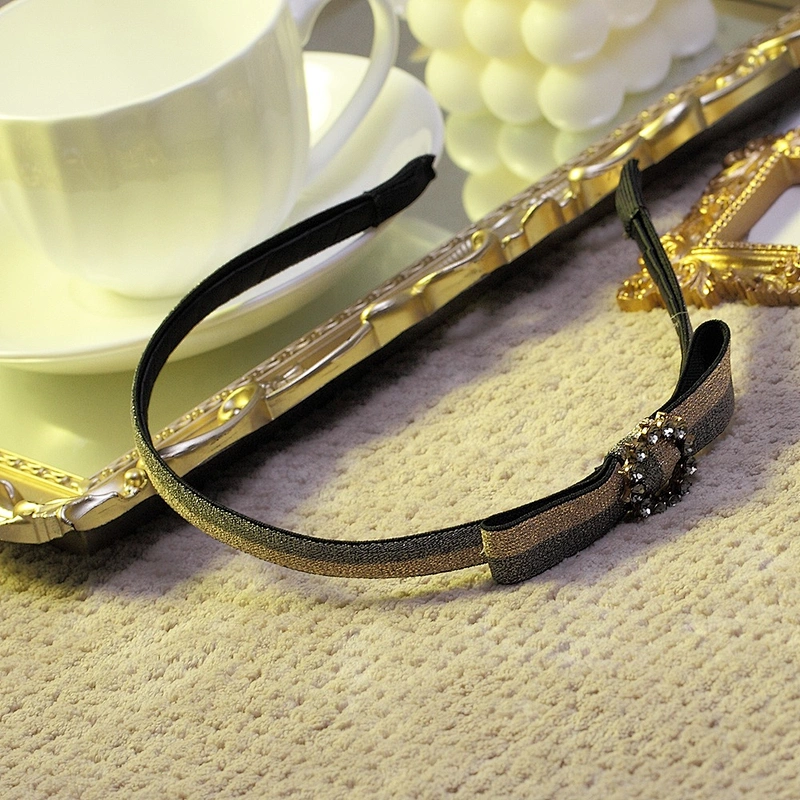 Bow rhinestone hairband with matte texture from manufacturer, fashionable headband for party
