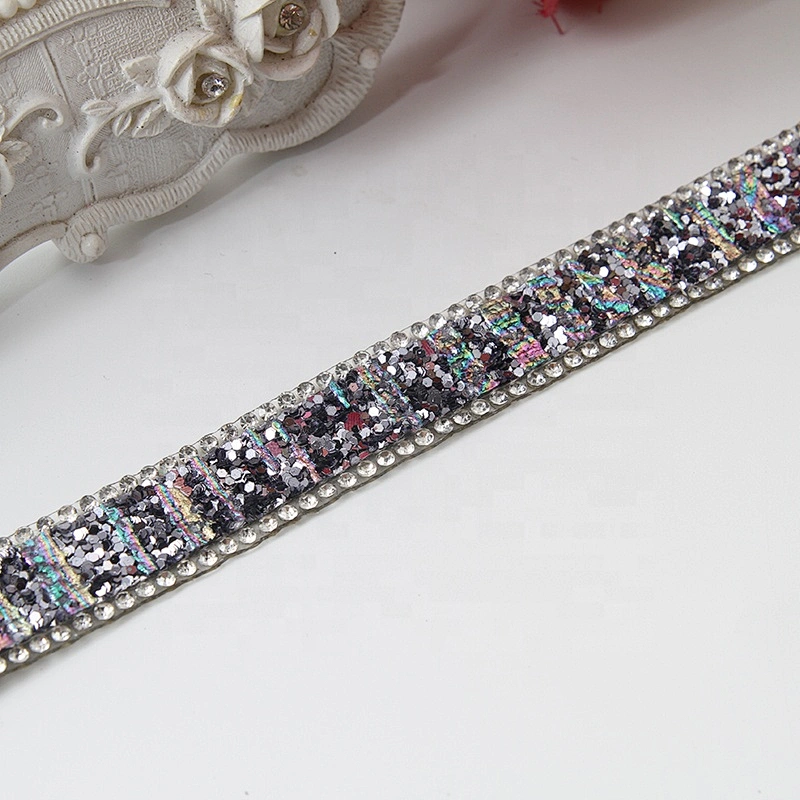 Latest design wedding hotfix sequin banding trim low MOQ