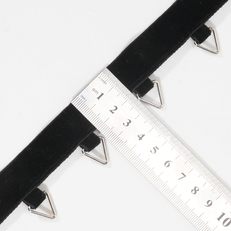 Hot sell triangle Copper eyelet velvet embroidery ribbon trim