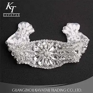 High quality fashion crystal applique for bride wedding