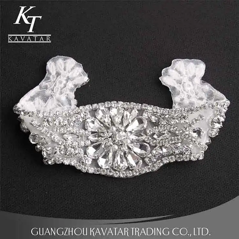 High quality fashion crystal applique for bride wedding