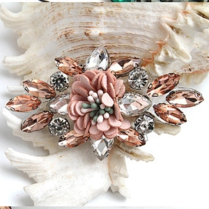 Christmas Cherry Flower Decorative Sew on Rhinestone Beaded Patches Wholesale patches for clothing