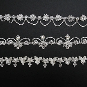 Kavatar Fashion Wholesale Fringe Rhinestone Cup Chain For Clothes