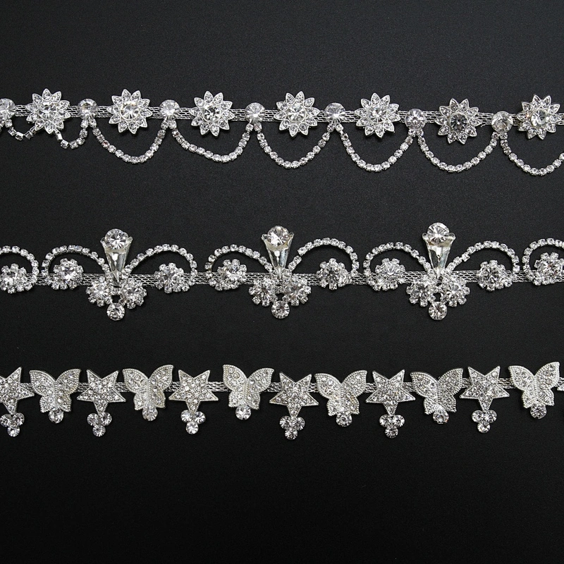 Kavatar Fashion Wholesale Fringe Rhinestone Cup Chain For Clothes