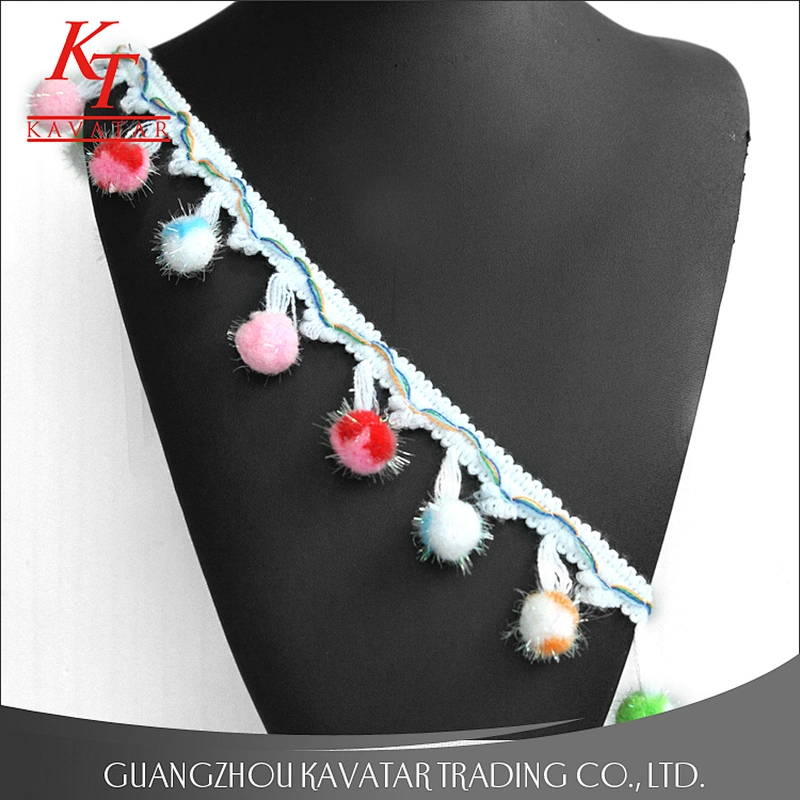 Water Soluble Trim pompom Cotton Lace for Garment Accessories