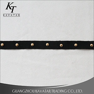 Factory Price Wholesale Polyester Grosgrain gold Copper Bead Ribbon