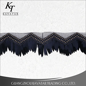 Kavatar Net Lace Shiny Colors Sequin Fringe Trim For Garment