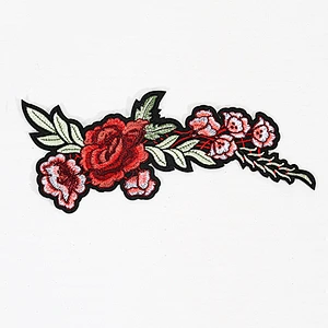 Designed Elegant Sew On Floral Rose Embroidered Patches for Clothes Decoration