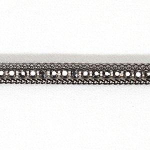 Copper Chain Bordered Hotfix Transfer Rhinestone Ribbon Trim