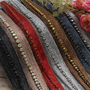Patches wholesale  3D rhinestone applique patch trims patche for clothing Sew on  custom
