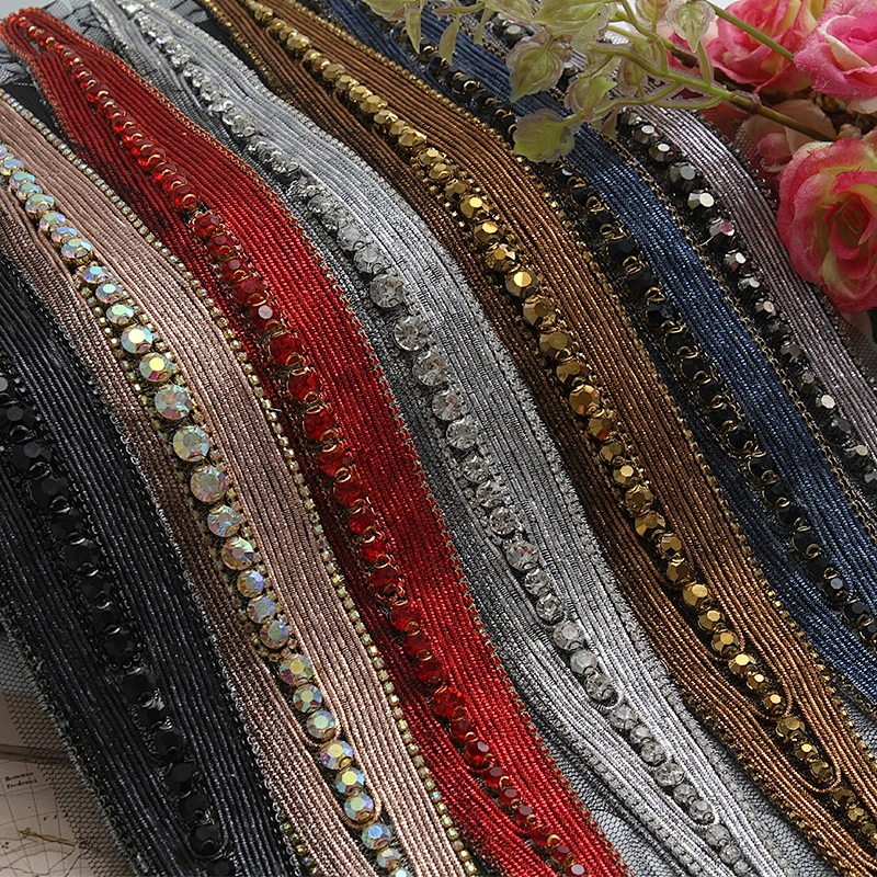 Patches wholesale  3D rhinestone applique patch trims patche for clothing Sew on  custom