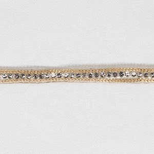 Kavatar 5mm Crystal Rhinestone Beaded Hot Fix Transfer Rhinestone Fringe Trim