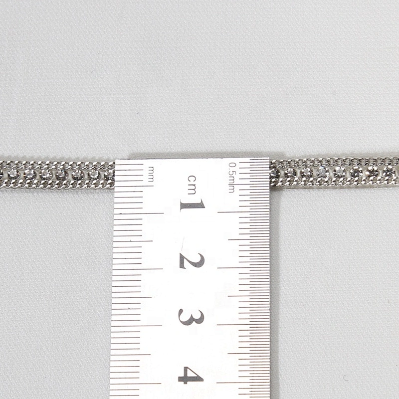 Kavatar 5mm Crystal Rhinestone Beaded Hot Fix Transfer Rhinestone Fringe Trim