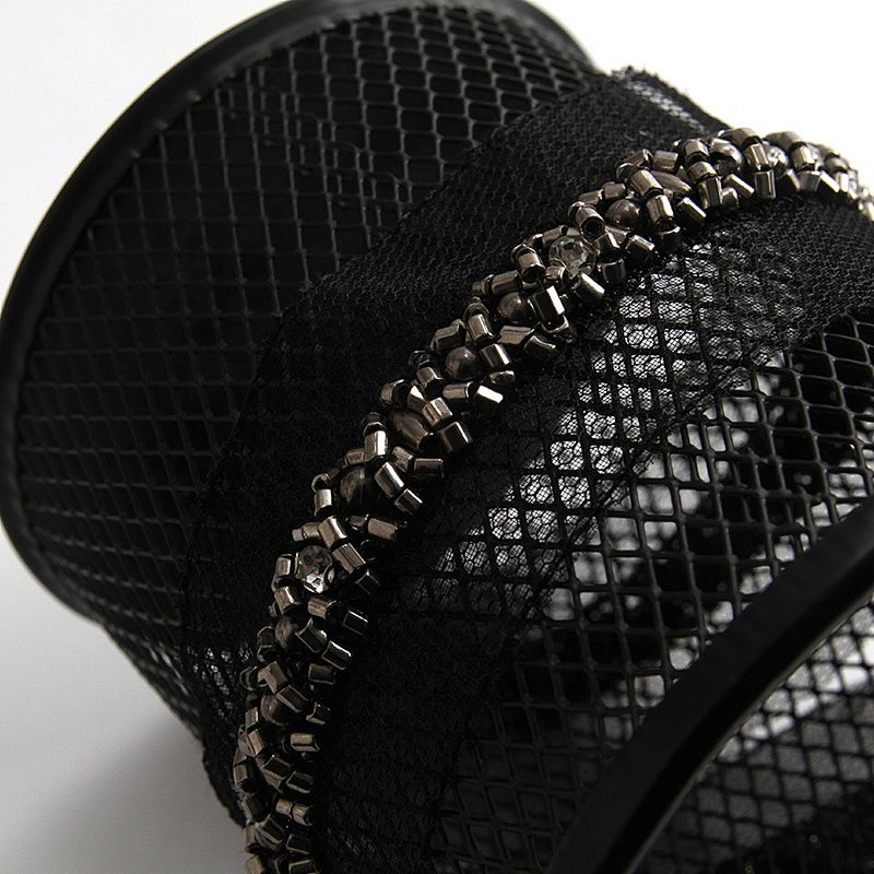 Wholesale polyester pearl lace pearl beaded lace black organza bag pearl lace trim