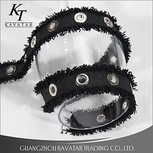 Black Grosgrain Tape Accessories Eyelet Ribbon Lacing Grommet Trim