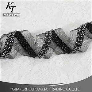 Design handmade embroidery Copper beaded lace trim