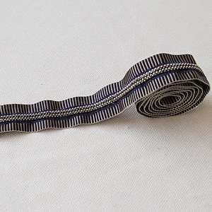 New design four rows mini Copper bead sew on polyester webbing tape trim for clothes