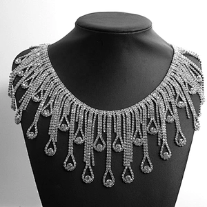 Kavatar Wholesale Crystal Rhinestone Chain Trim Fringe Styles For Dress
