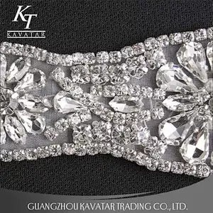 High quality fashion crystal applique for bride wedding