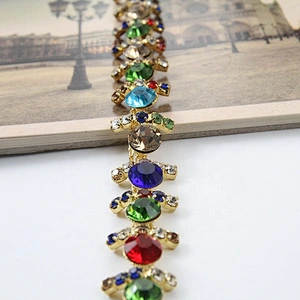 New design DIY rhinestone beaded clothes garment accessories for women crystal bead chain