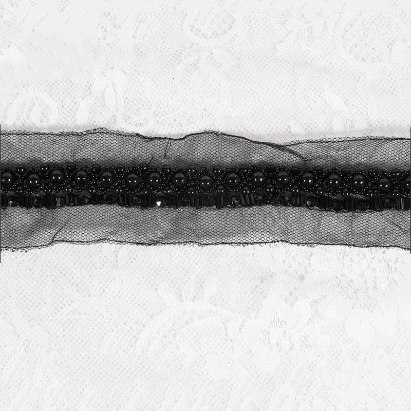 Handmade Sew On Mesh Beaded Lace For Clothing Accessories