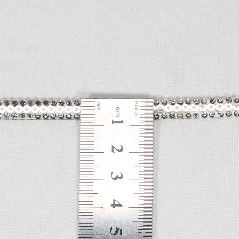 1.1cm Decorative Chic Accessories Chain Crystal Beaded Sequin Hot Fix Rhinestone Transfer Tape for Clothes Sandals