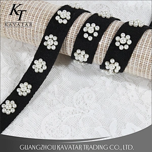New Style Flower Shape Handmade Pearl Beaded Trimming For Garment