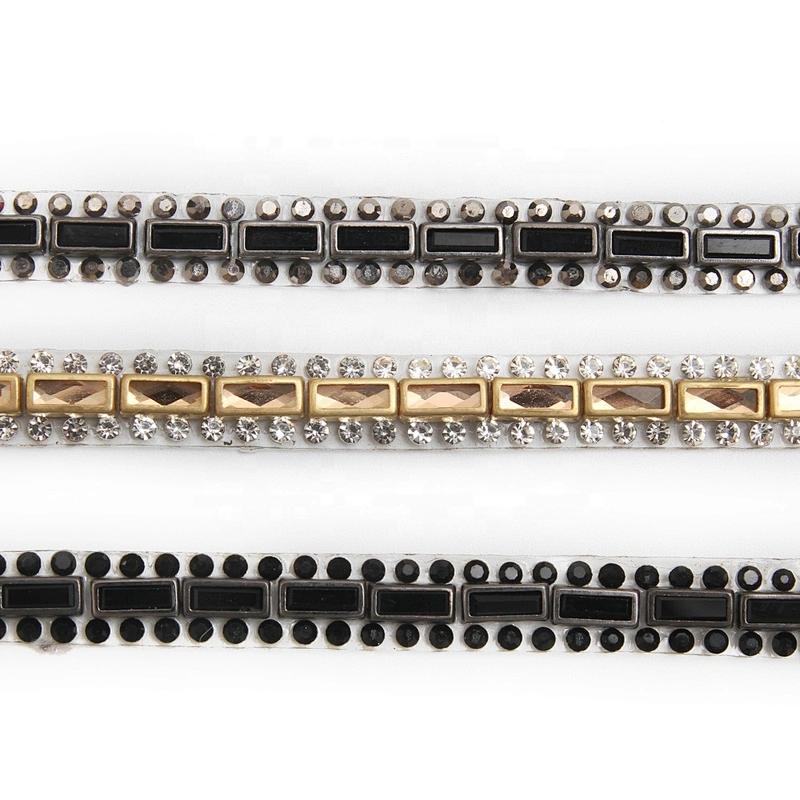 Banding Trim hotfix rhinestones trimming hot  to bead  Glass  trimming  for shoes  for Clothing for hat  for dress  hotfix  trim transfers