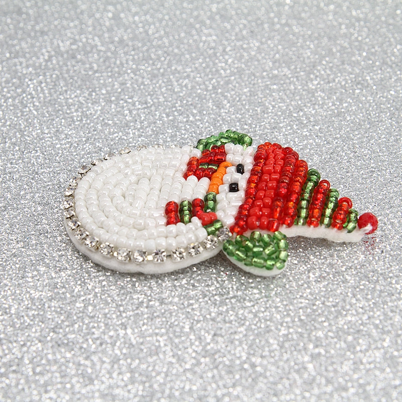 Christmas Cherry Flower Decorative Sew on Rhinestone Beaded Patches Wholesale patches for clothing