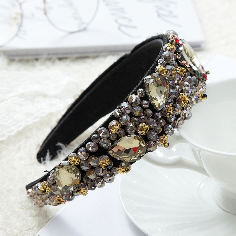 Korean version of INS rhinestone hairband  color set diamond  headbands for women 2020 Party hairband