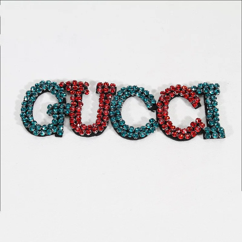 Custom letter patches Sew on rhinestone letter patches decoration