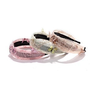 Butterfly floral hairband beaded headband  for women 2020   fur headband  for girls hair accessories