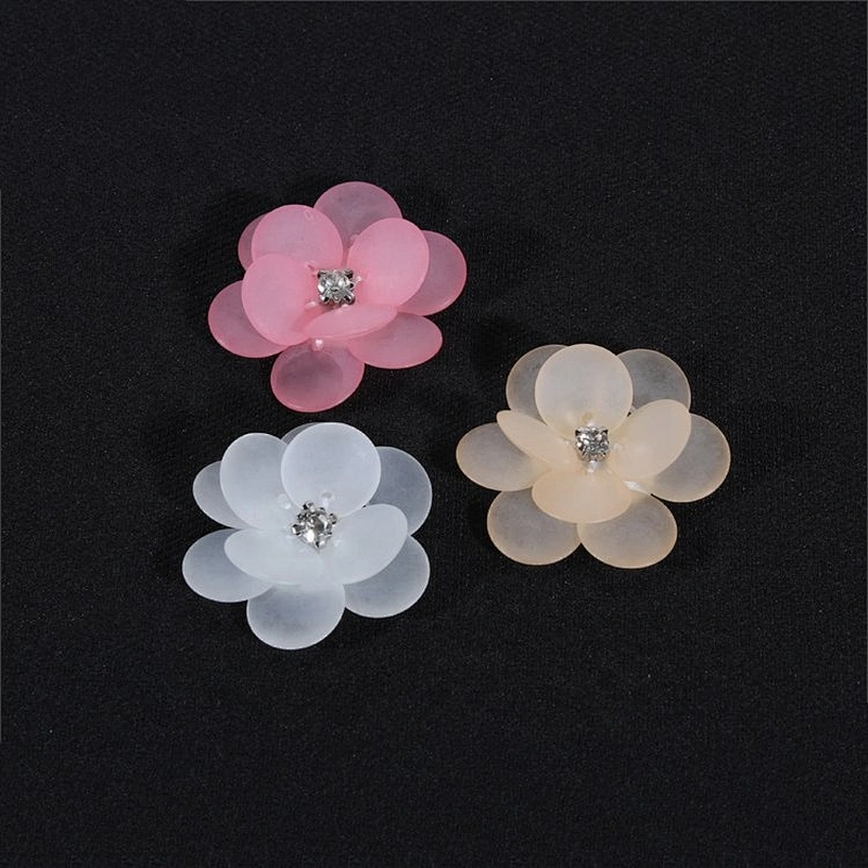 Kavatar Newest 3D Plastic Rhinestone Sequin Flowers