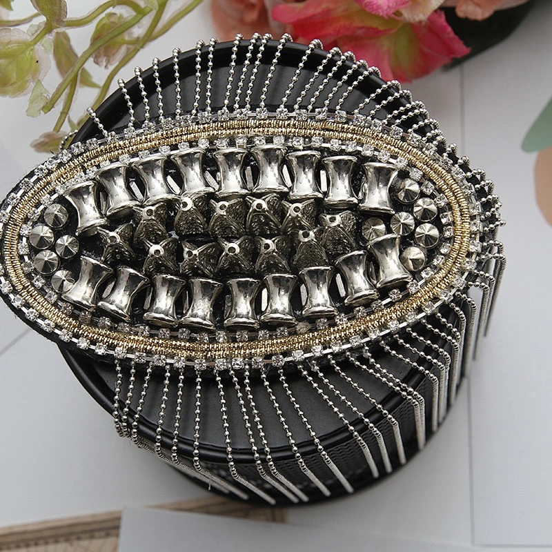 custom embroidery patch clothing dresses Epaulets applique handmade rhinestone beaded patches for clothing